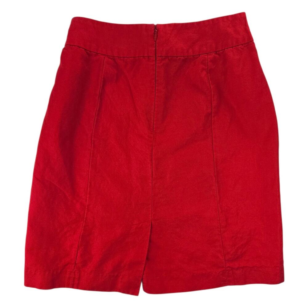 Banana Republic | Linen/Cotton Blend Red Skirt with Front Tie | Size 8 - Picture 3 of 4